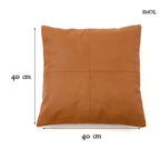 Camel színű bőr díszpárnahuzat méretekkel
