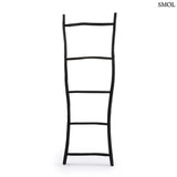 Decorative ladder - teak towel rack and storage, black | TULUM