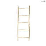 Decorative ladder - teak towel rack and storage, natural | TULUM