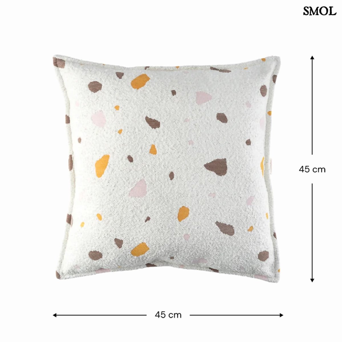 Buklé párna gyerekeknek, 55x33 cm, TERRAZZO MARBLE dizájnnal, méretekkel