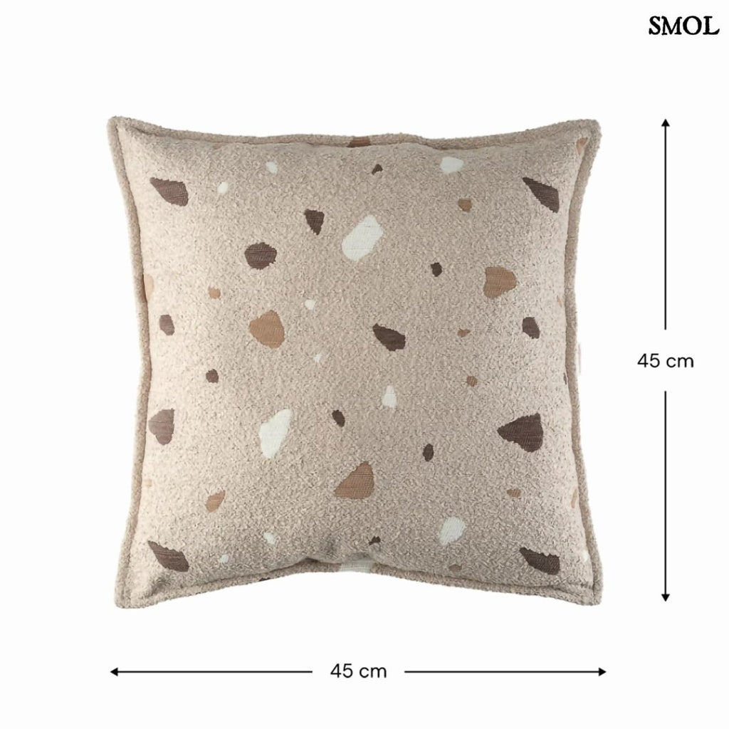 Gyerek díszpárna, 45x45 | TERRAZZO SAND - SMOL - méretekkel