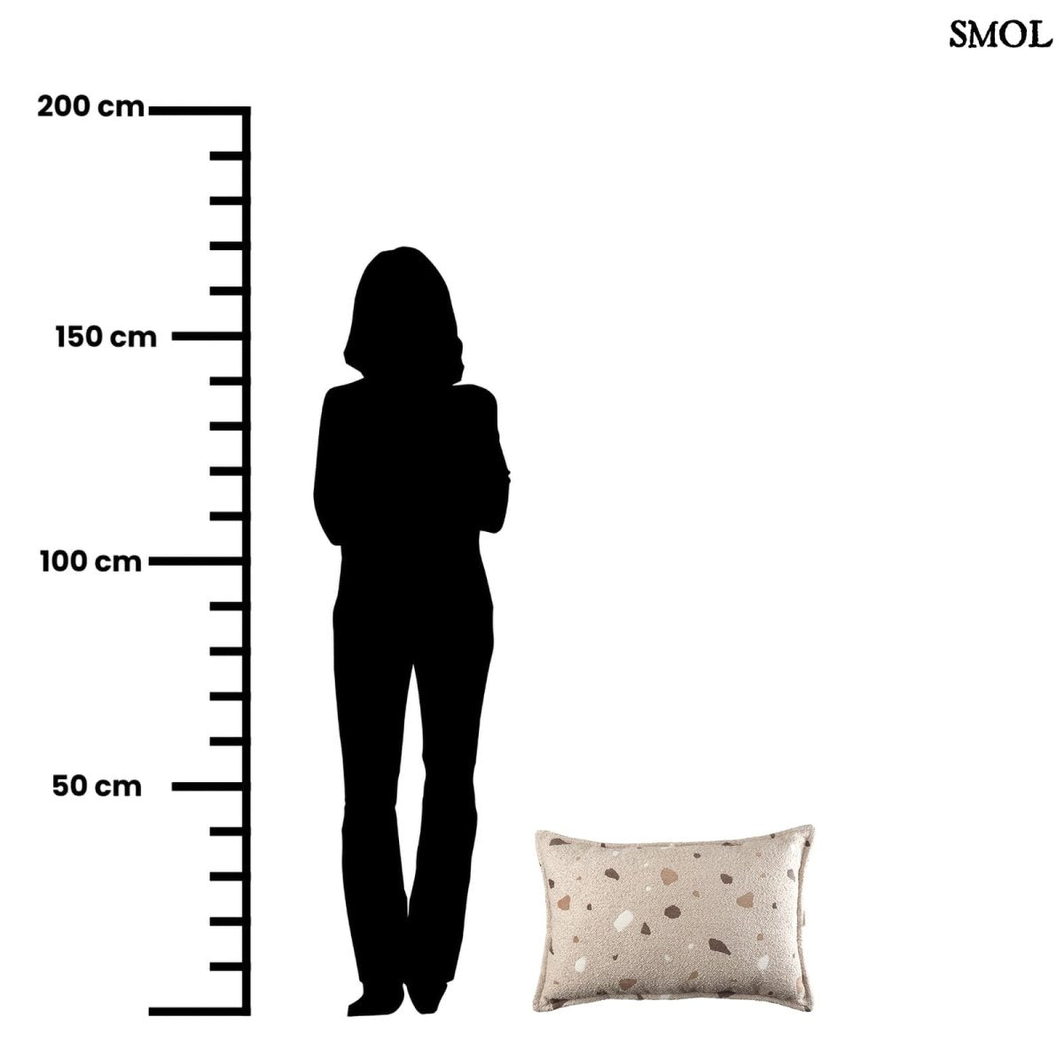 Homokszín Dekorpárna gyerekeknek buklé anyagból, terrazzo mintával, méretarányosan