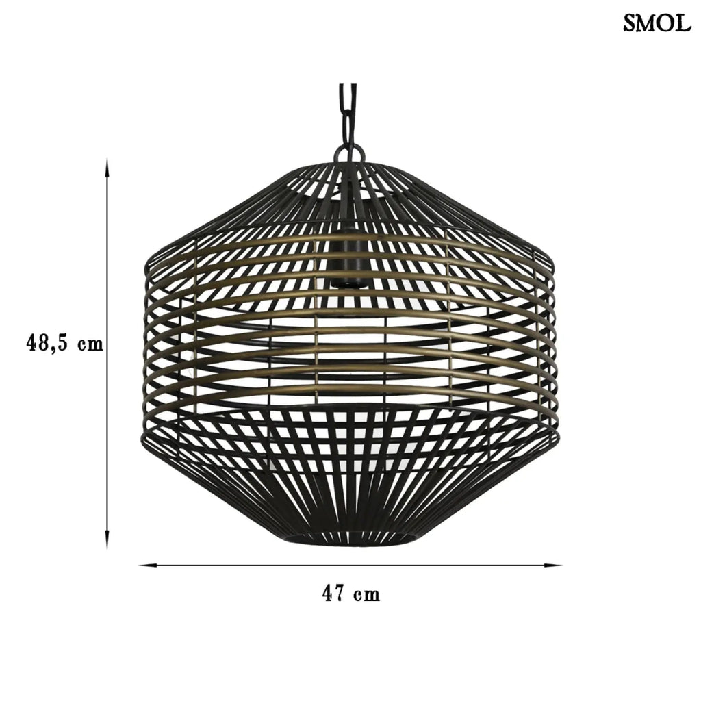 Fém Függőlámpa - antik bronz | SEENA | SMOL - méretekkel