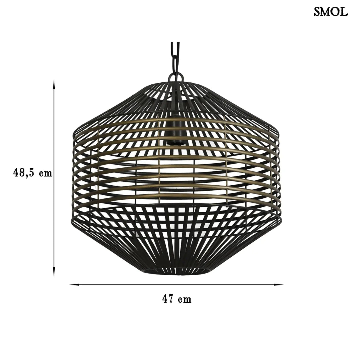 Fém Függőlámpa - antik bronz | SEENA | SMOL - méretekkel