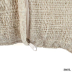 Boho pamut párna natúr színben, kagylómintás díszítéssel - cipzárral