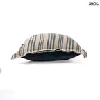 Díszpárnahuzat Nordic, 50x50 cm, lenvászon és bársony, natúr fekete csíkos fektetve