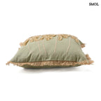 Díszpárnahuzat trópusi pálmafás hímzéssel, erdő zöld színben fektetve