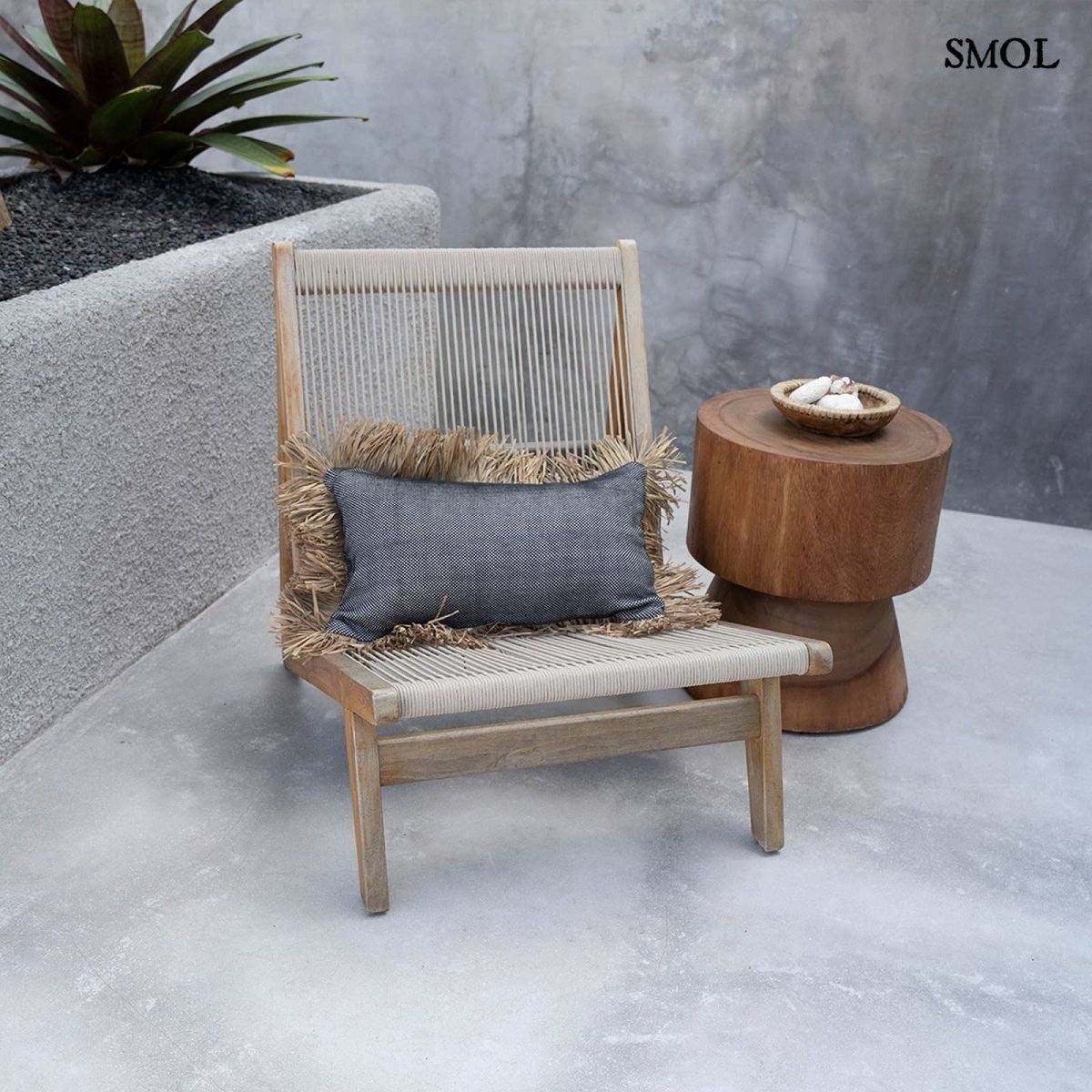 Díszpárnahuzat Raffiával, 30x50 cm | BONITA - SMOL