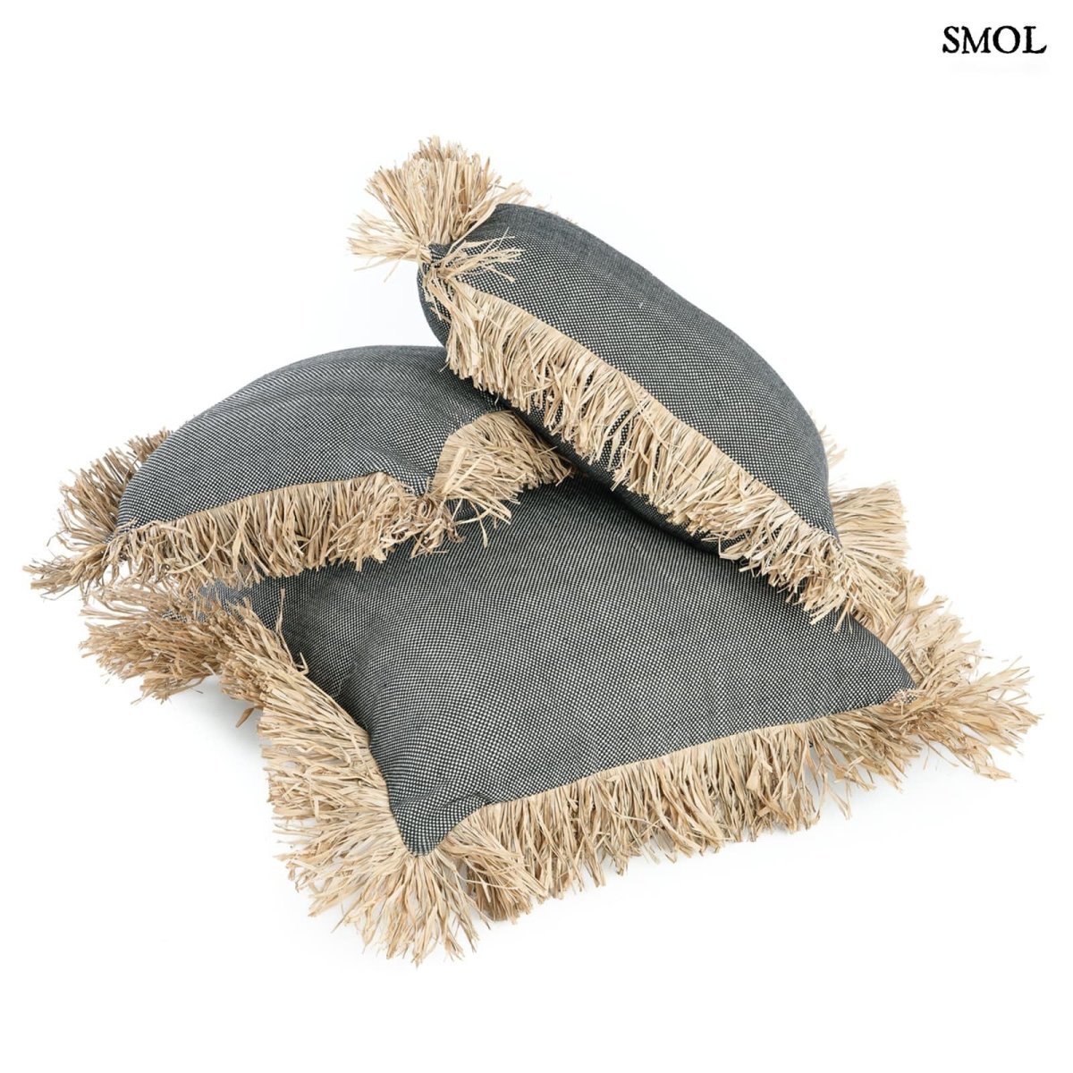 Díszpárnahuzat Raffiával, 30x50 cm | BONITA - SMOL