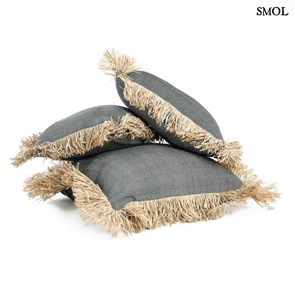 Díszpárnahuzat Raffiával, 40x40 | BONITA - SMOL