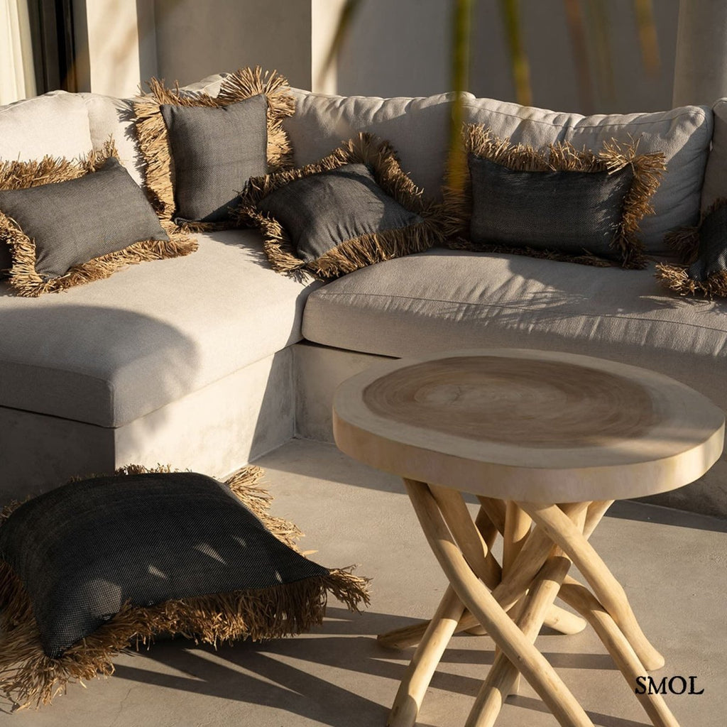 Díszpárnahuzat Raffiával, 40x40 | BONITA - SMOL