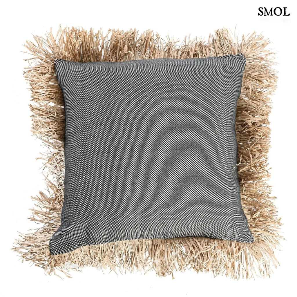 Díszpárnahuzat Raffiával, 60x60 | BONITA - SMOL