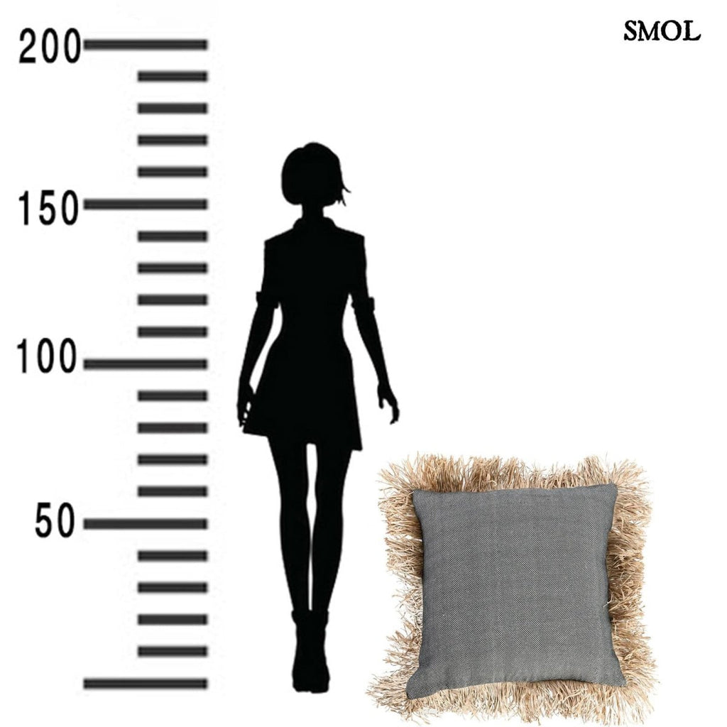 Díszpárnahuzat Raffiával, 60x60 | BONITA - SMOL