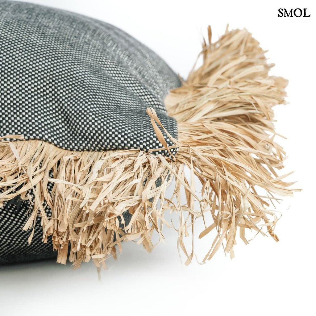 Díszpárnahuzat Raffiával, 60x60 | BONITA - SMOL