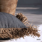 Díszpárnahuzat Raffiával, 60x60 | BONITA - SMOL