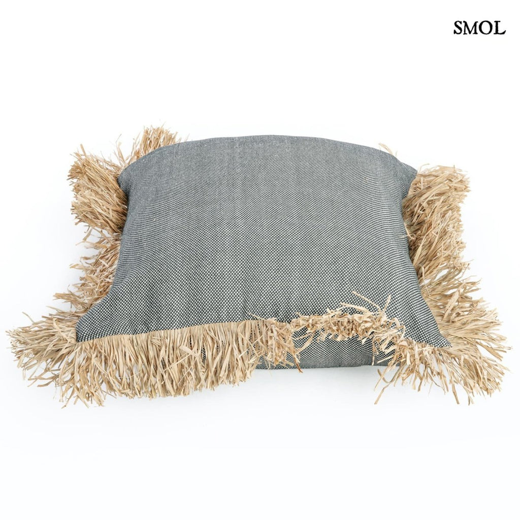 Díszpárnahuzat Raffiával, 60x60 | BONITA - SMOL