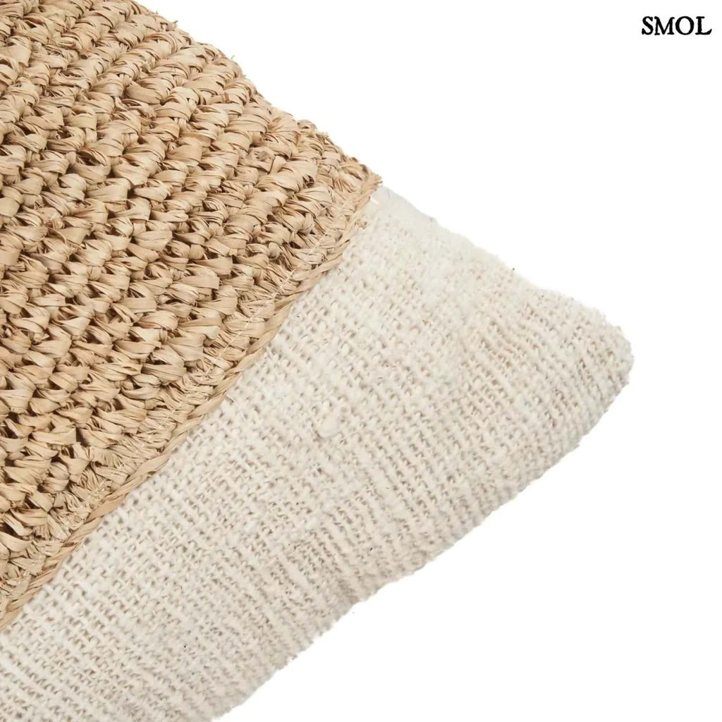 Díszpárnahuzat Raffiával | RAFFIA STAMP - SMOL