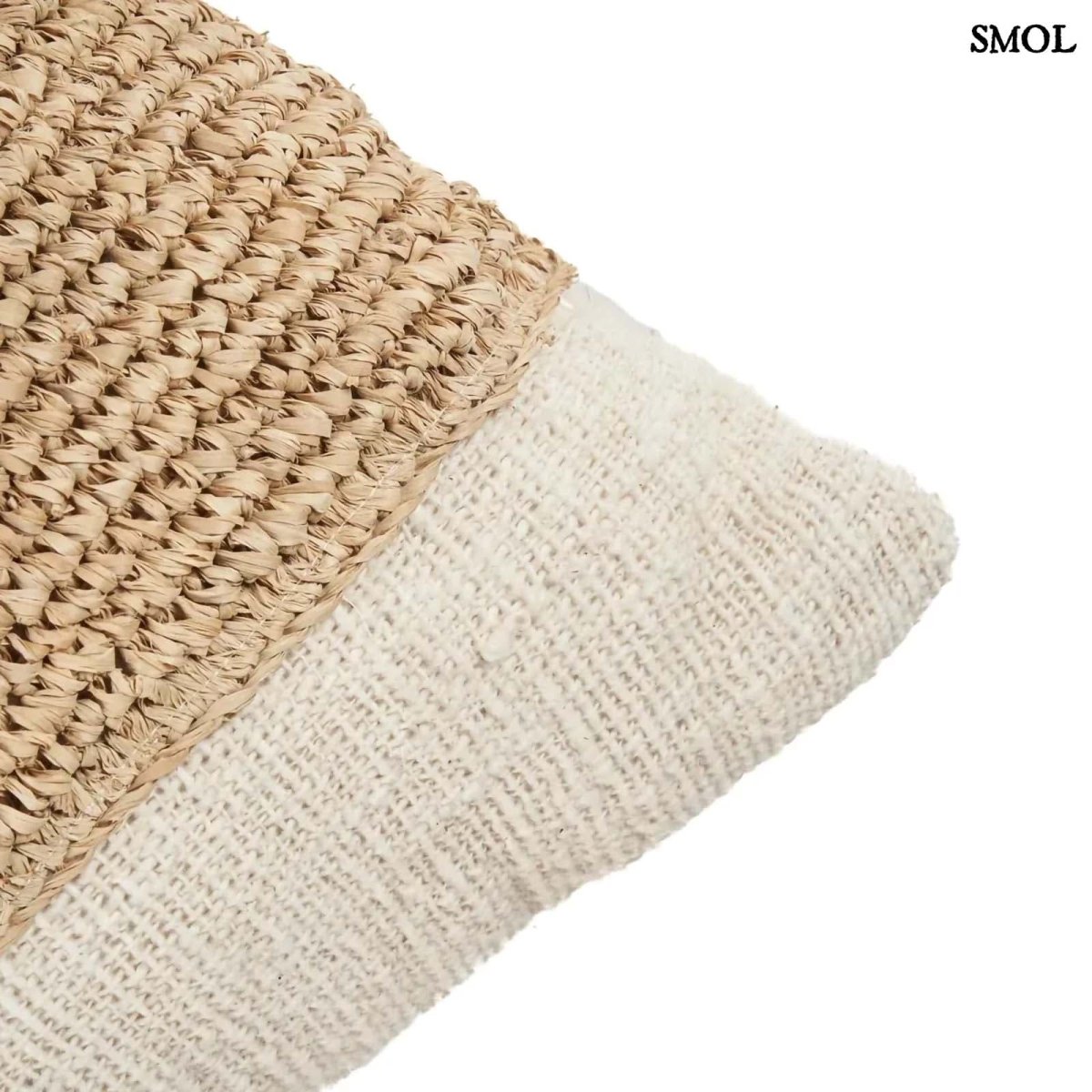 Díszpárnahuzat Raffiával | RAFFIA STAMP - SMOL
