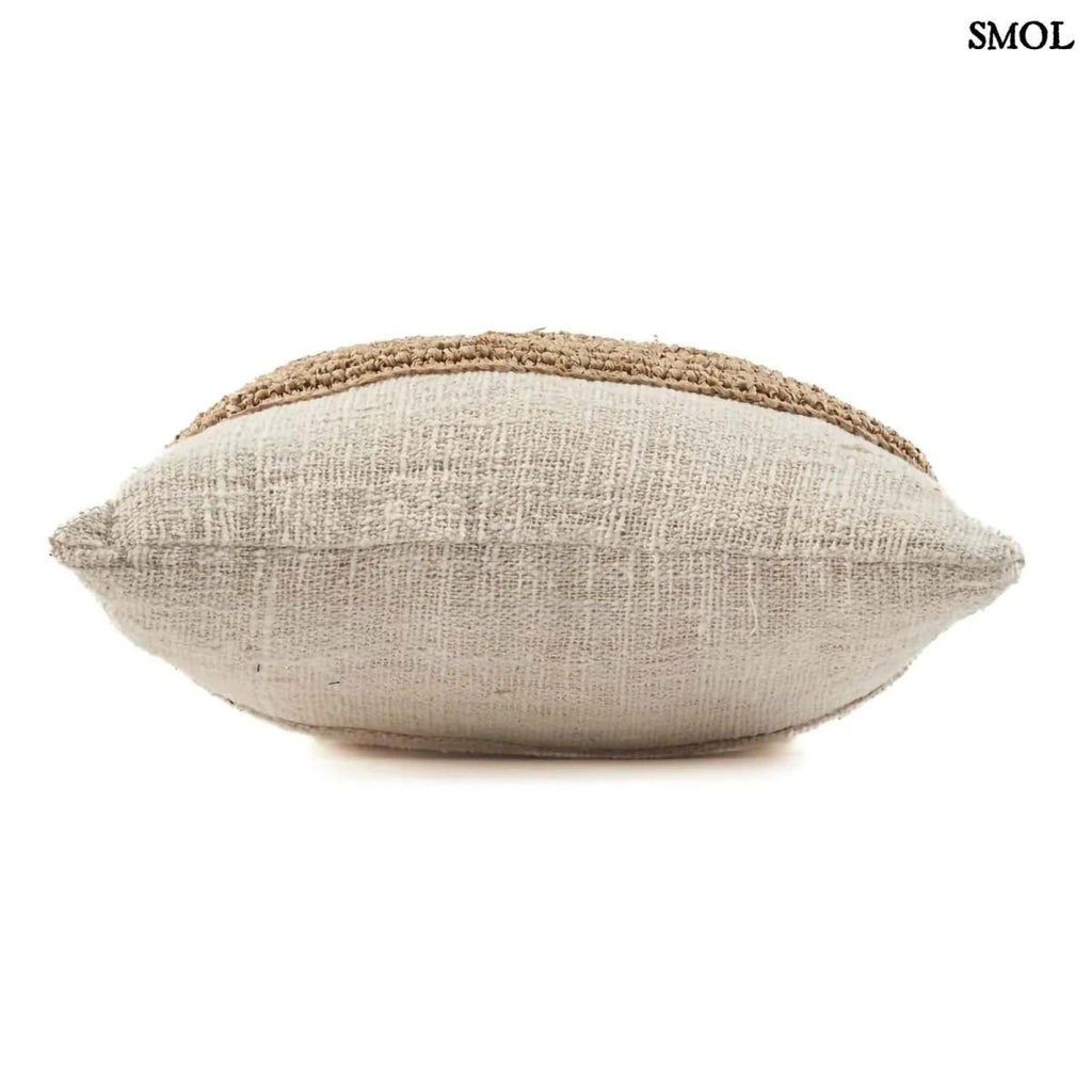 Díszpárnahuzat Raffiával | RAFFIA STAMP - SMOL