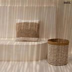 Díszpárnahuzat Raffiával | RAFFIA STAMP - SMOL