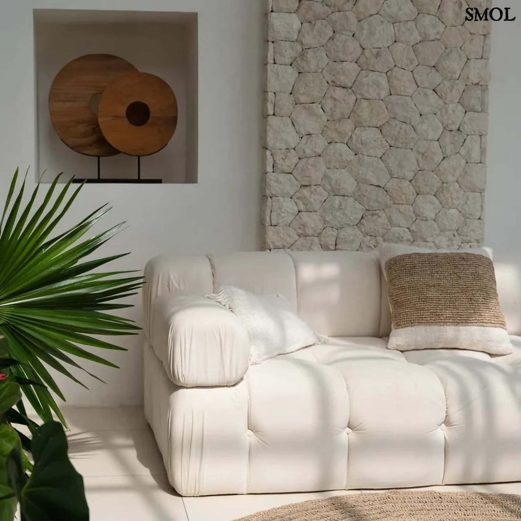 Díszpárnahuzat Raffiával | RAFFIA STAMP - SMOL