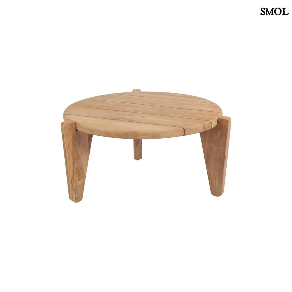 Dohányzóasztal - bel - és kültéri, teakfa, ⌀50 cm | SESEH - SMOL