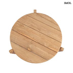 Dohányzóasztal - bel - és kültéri, teakfa, ⌀50 cm | SESEH - SMOL