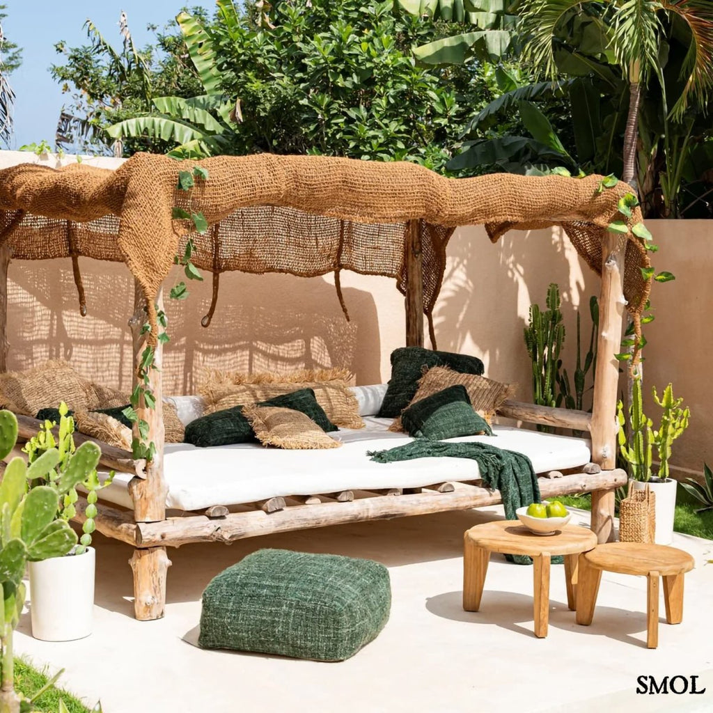 Dohányzóasztal - bel - és kültéri, teakfa, ⌀50 cm | SESEH - SMOL