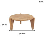 Dohányzóasztal - bel - és kültéri, teakfa, ⌀50 cm | SESEH - SMOL