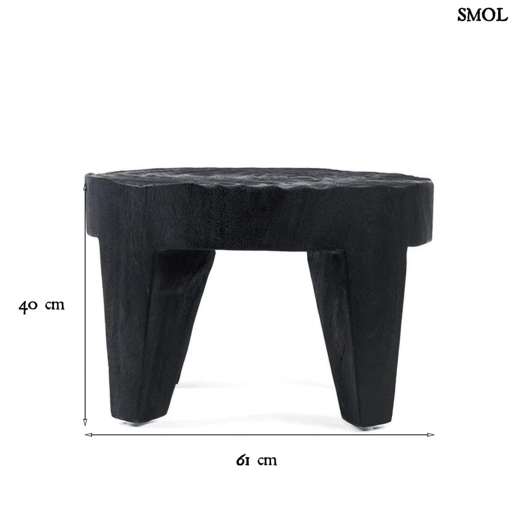 Dohányzóasztal - fekete, fa | MADERO | SMOL - méretekkel