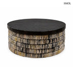 Dohányzóasztal - kerek, banánlevél, fekete | MAGANI