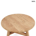 Dohányzóasztal - nagyméretű, teakfa, ⌀80 cm | FUSUMA - SMOL