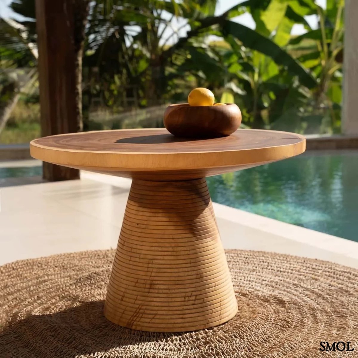 Dohányzóasztal - természetes fa, natúr | MATATA | SMOL - citrommal