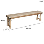 Összecsukható étkezőpad vintage stílusban, tömör fából, stabil és otthonos, beltéri vagy terasz használatra, méretekkel, 160 cm