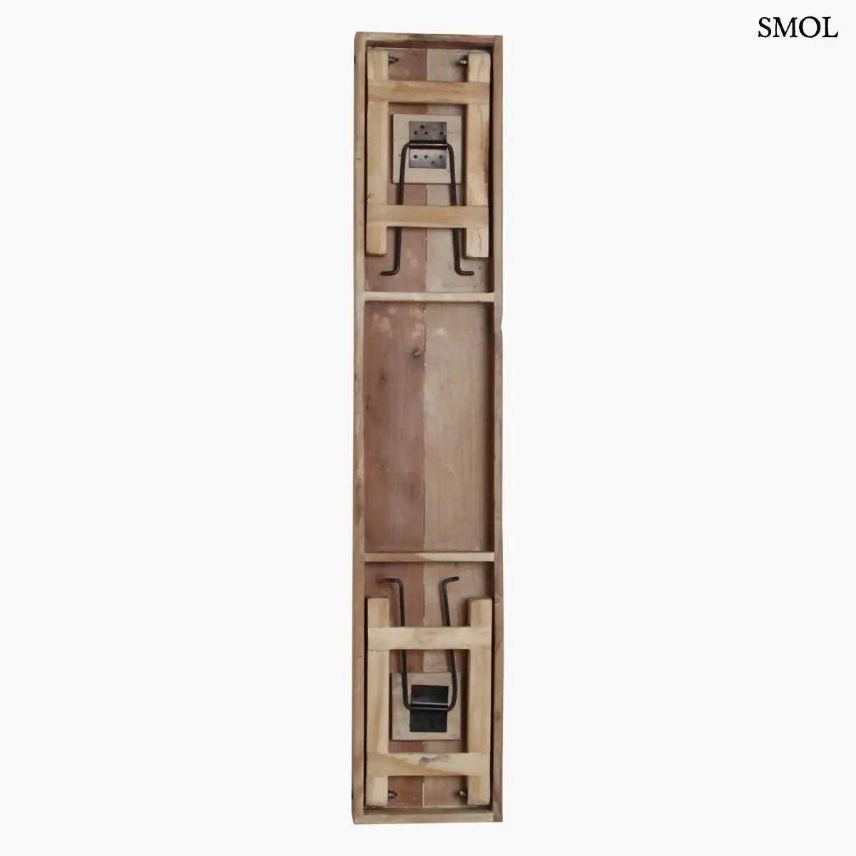 Összecsukható étkezőpad vintage stílusban, tömör fából, stabil és otthonos, beltéri vagy terasz használatra, alulról