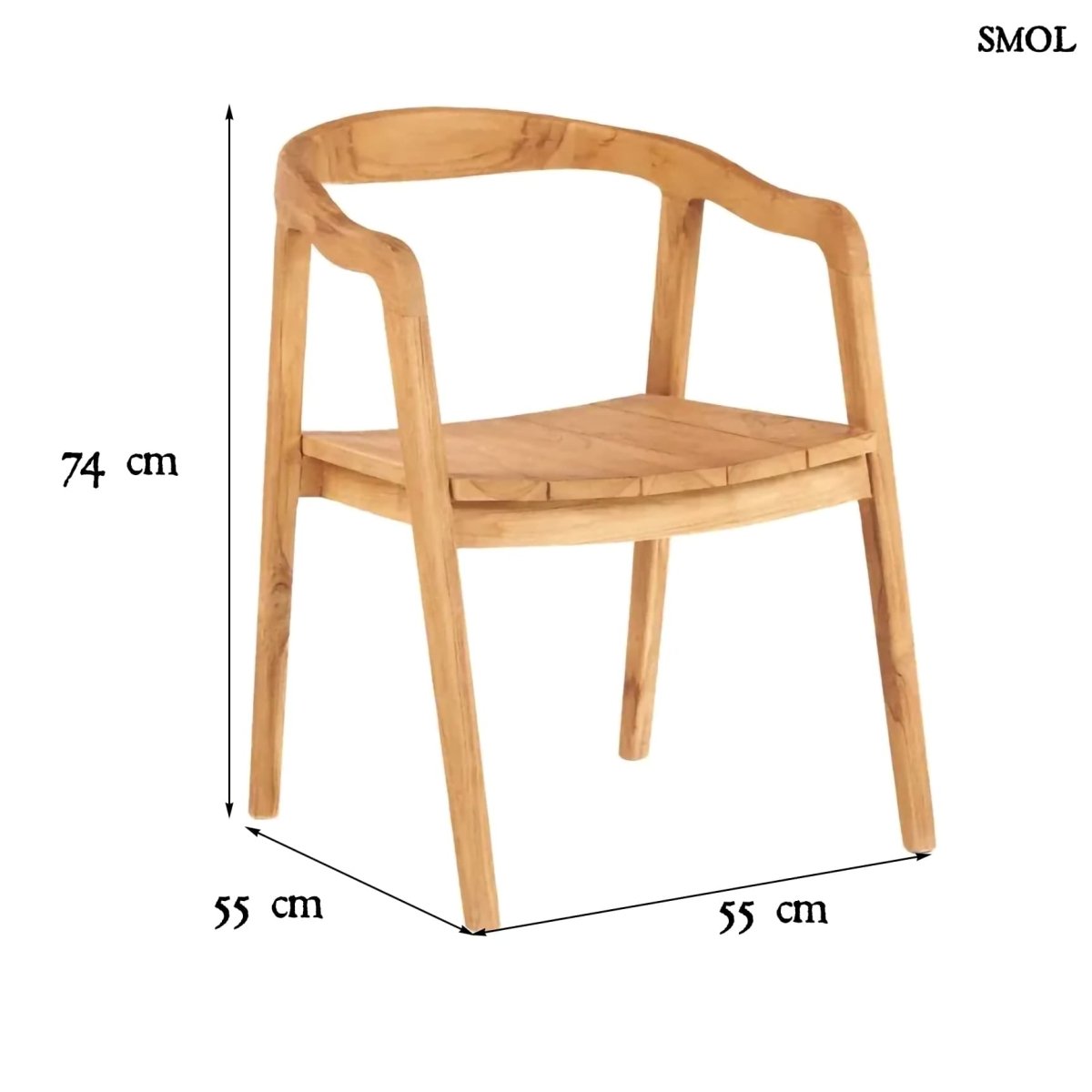 Étkezőszék - bel - és kültéri, fa, 74 cm | NIHI OKA - SMOL