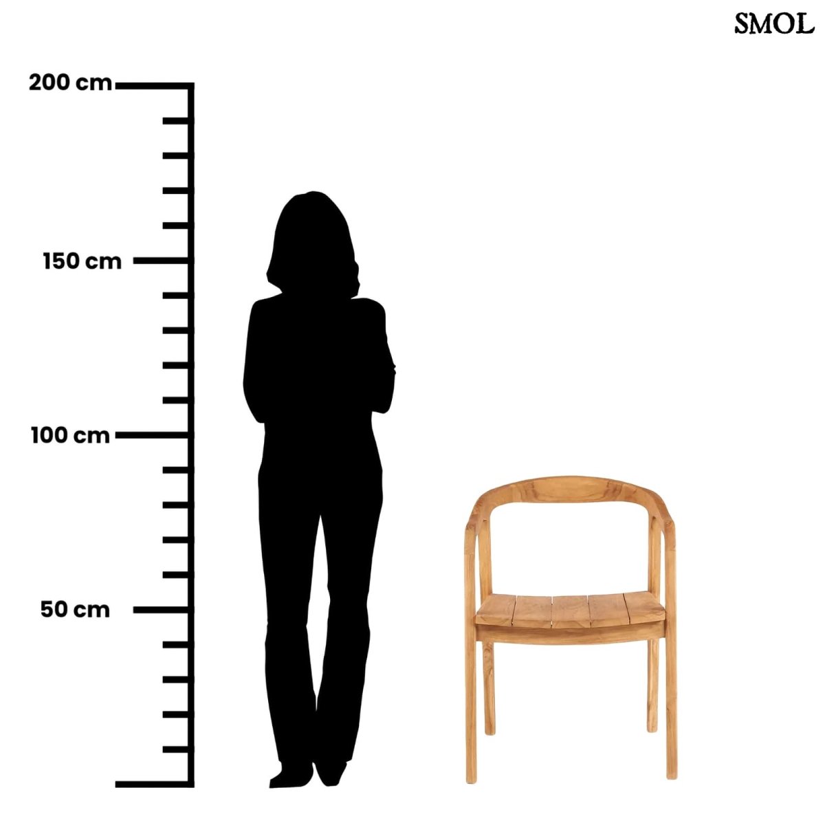 Étkezőszék - bel - és kültéri, fa, 74 cm | NIHI OKA - SMOL