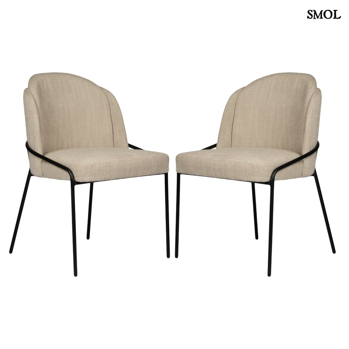 Étkezőszék szett - 2 db, kárpitozott | FJORD BEIGE - SMOL