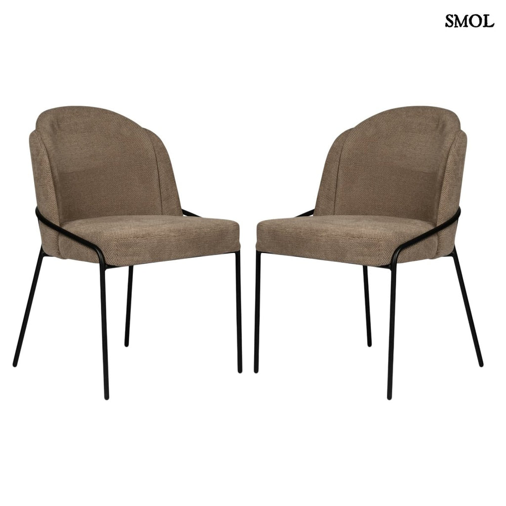 Étkezőszék szett - 2 db, kárpitozott | FJORD BROWN - SMOL