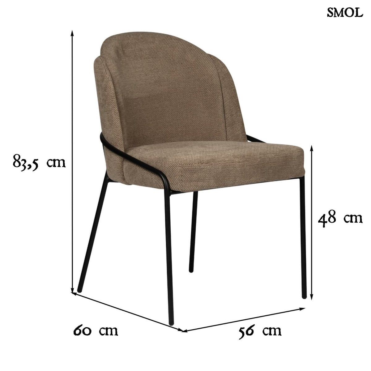 Étkezőszék szett - 2 db, kárpitozott | FJORD BROWN - SMOL