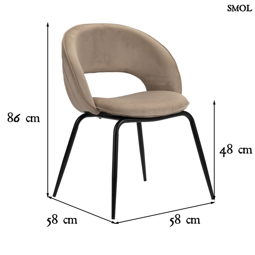 Étkezőszék szett - 2 db, kárpitozott | RAINBOW SAND WHITE - SMOL