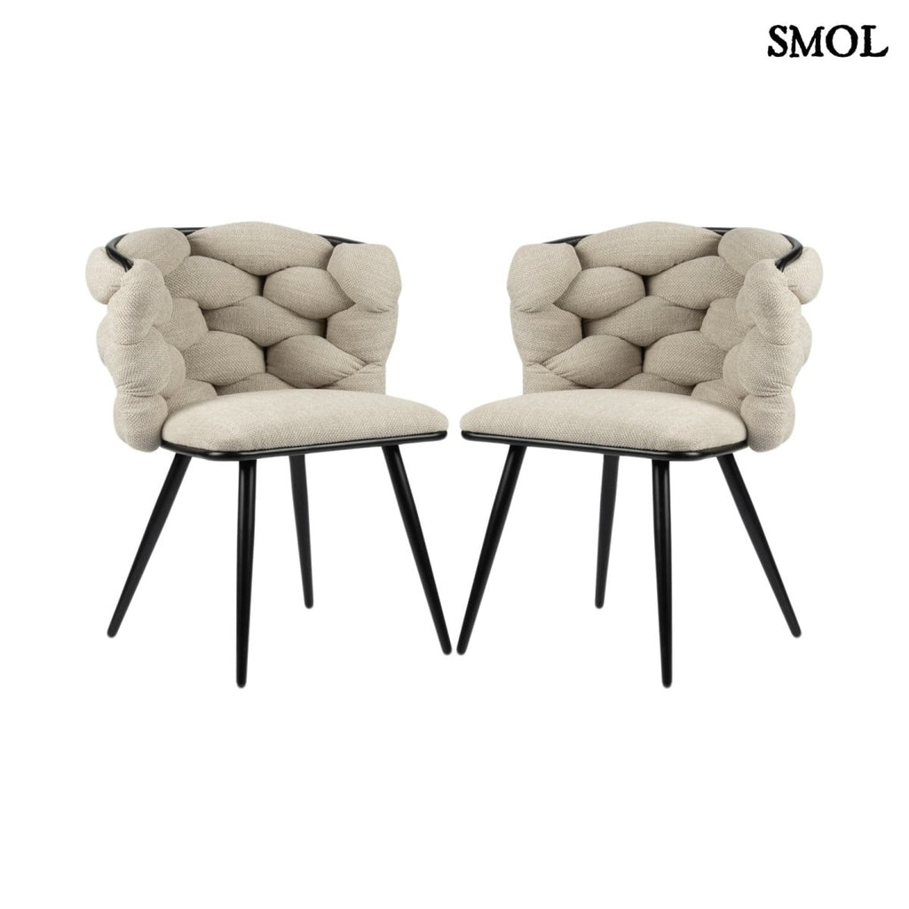 Étkezőszék szett - 2 db, kárpitozott | ROCK BEIGE - SMOL