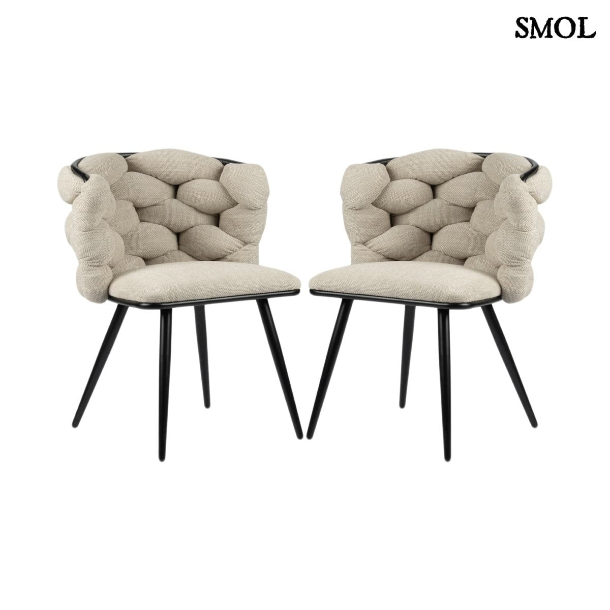 Étkezőszék szett - 2 db, kárpitozott | ROCK BEIGE - SMOL