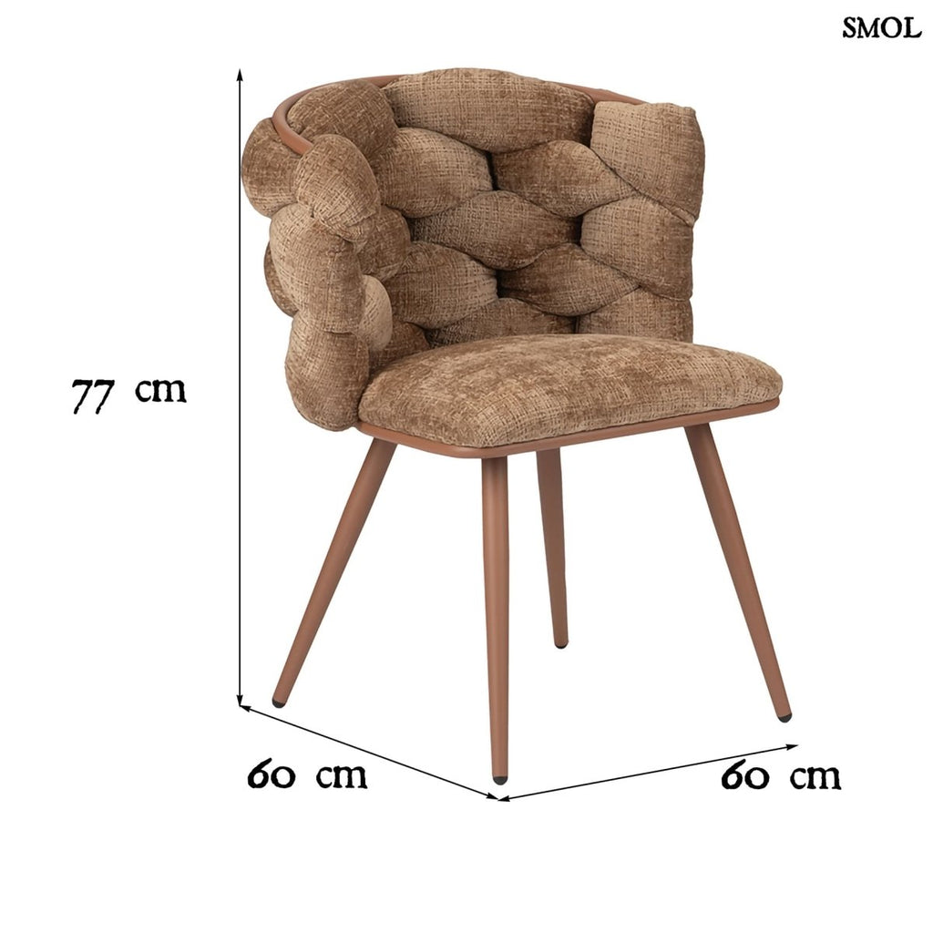 Étkezőszék szett - 2 db, kárpitozott | ROCK CARAMEL - SMOL