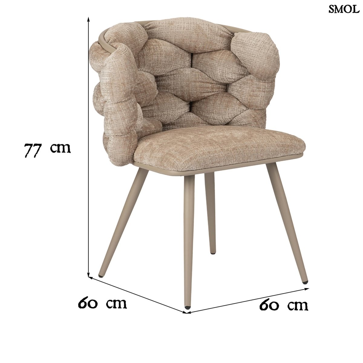 Étkezőszék szett - 2 db, kárpitozott | ROCK CREAM - SMOL