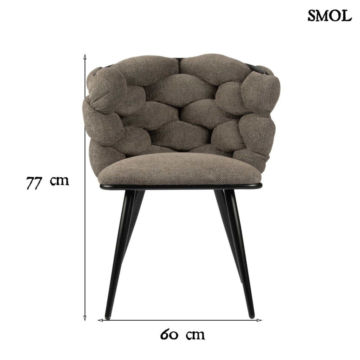 Étkezőszék szett - 2 db, kárpitozott | ROCK TAUPE - SMOL