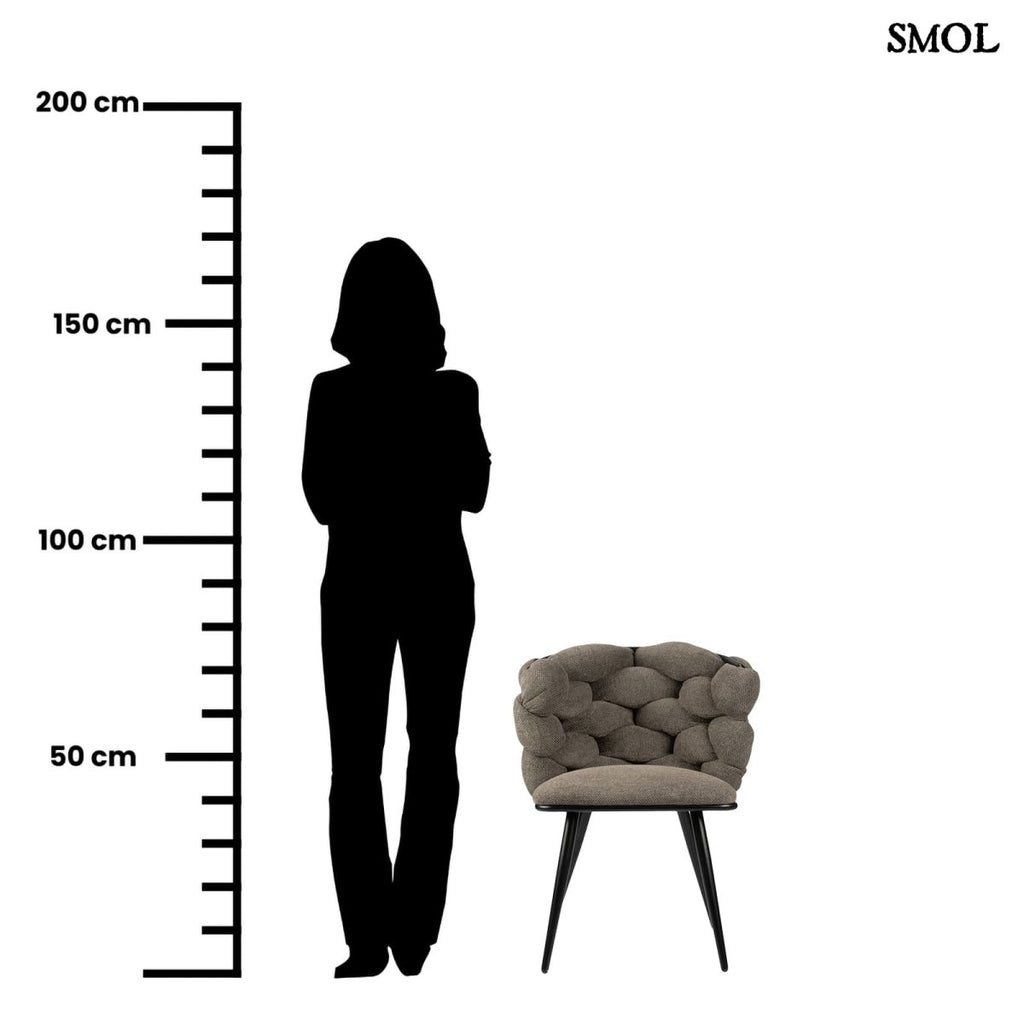 Étkezőszék szett - 2 db, kárpitozott | ROCK TAUPE - SMOL