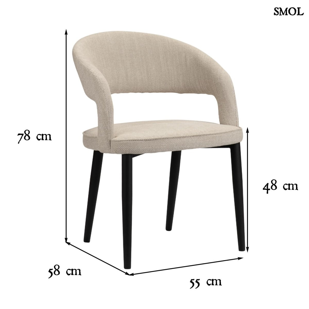 Étkezőszék szett - 2 db, kárpitozott, tűzálló| TUSK BEIGE - SMOL