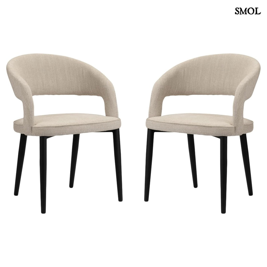 Étkezőszék szett - 2 db, kárpitozott, tűzálló| TUSK BEIGE - SMOL