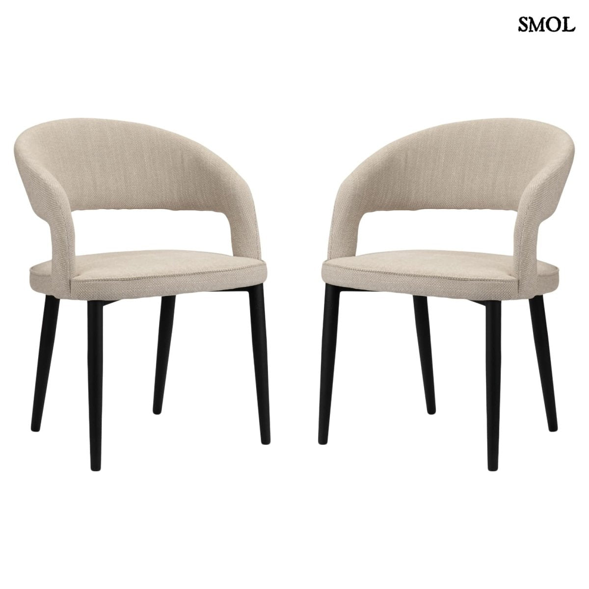 Étkezőszék szett - 2 db, kárpitozott, tűzálló| TUSK BEIGE - SMOL